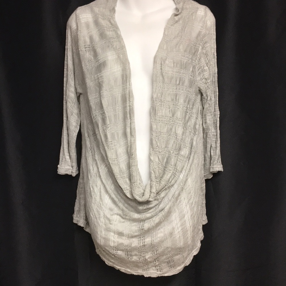 Beautiful light gray cowl neck plus size top